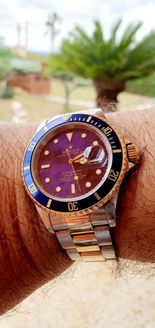 Rolex Submariner 16613LB purple dial