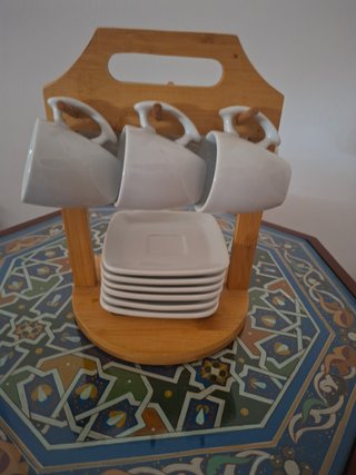 Juego café 6 servicios con soporte