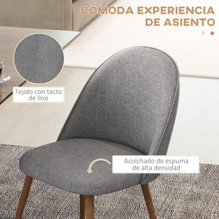 Pack 2 Sillas Tapizadas Gris