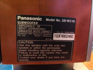 Sistema Sonido 5.1 Panasonic SB-PF310
