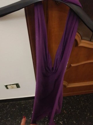 Maglia donna schiena nuda viola