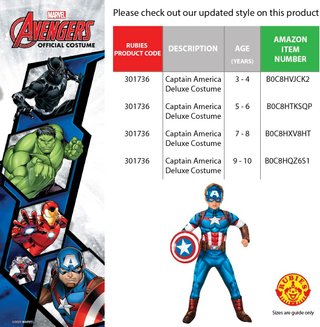 Rubie's disfraz superhéroe niños Capitán América