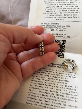 Pendientes Aro Tous Onix Plata
