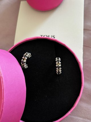 Pendientes Aro Tous Onix Plata