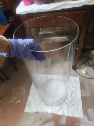 Jarrón Cilíndrico Grande Vintage Transparente