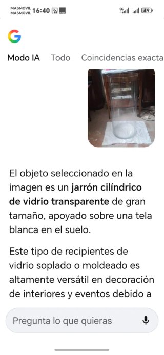 Jarrón Cilíndrico Grande Vintage Transparente