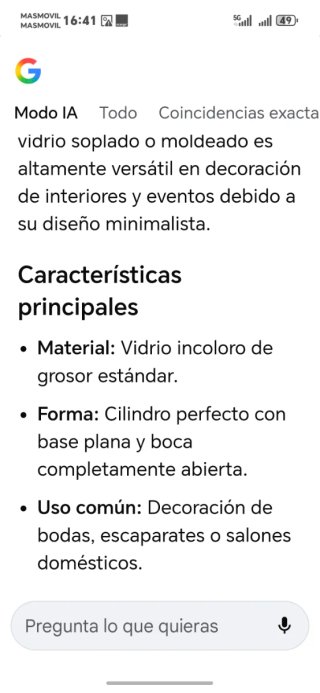 Jarrón Cilíndrico Grande Vintage Transparente