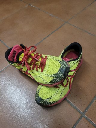 Zapatillas Asics Running Amarillas y Rojas 38
