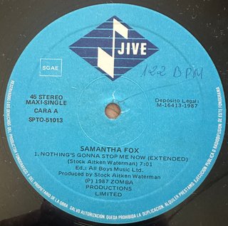 SAMANTHA FOX VINILO NOTHING GONNA STOP 1987