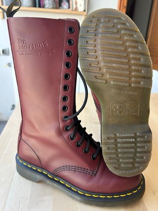 Botas Dr. Martens Piel Smooth Rojo Cereza