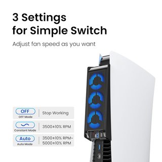 Ventilador refrigeración PS5 con LED USB3.0