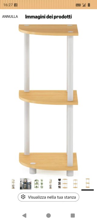 Libreria angolare 3 ripiani cm 75x29.5
