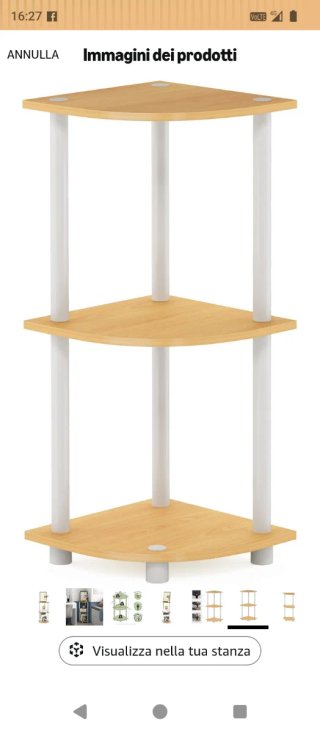 Libreria angolare 3 ripiani cm 75x29.5