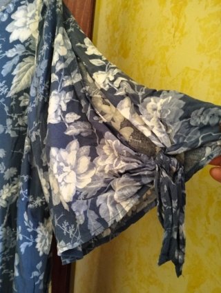 Vestido estampado floral azul y blanco talla grand