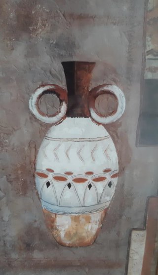 Pareja de cuadros con motivos de cerámica