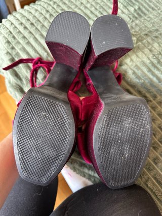 Sandalias ASOS terciopelo buganvilla/fucsia