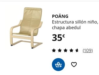 Sillón infantil POÄNG Ikea.