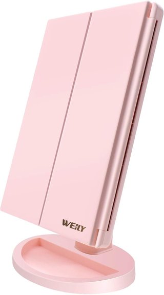 Specchio per trucco WEILY con LED, ingrandimento portatile