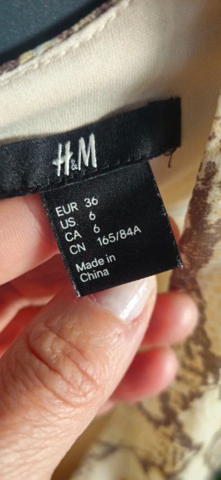 Vestido H&M Print Plisado Talla S