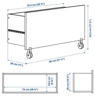 Cajón con ruedas Billy Ikea (nuevo)