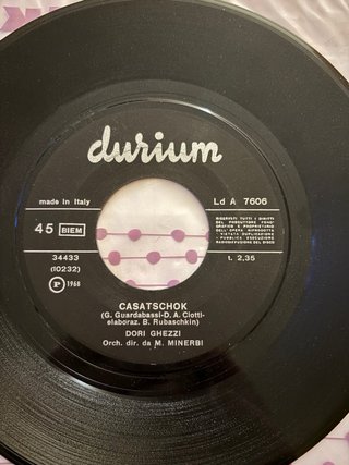 Vinile Raro 45 Giri:DORI GHEZZI”CASATSCHOK”-“PER U