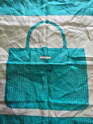 Foulard Longchamp Teal & White
