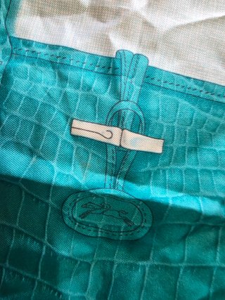Foulard Longchamp Teal & White