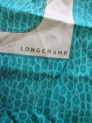 Foulard Longchamp Teal & White