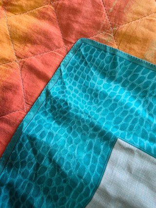 Foulard Longchamp Teal & White