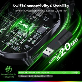 - Auriculares gaming inalámbricos sonido [HSVH]