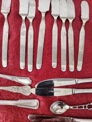 Posate miste metallo oro e argento