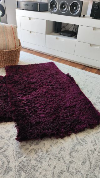 2 Tappeti Shaggy Viola / Melanzana 60x110cm