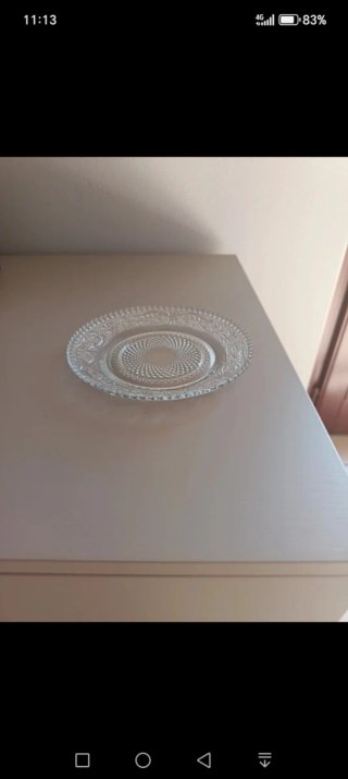 Piattino da tavola in vetro trasparente