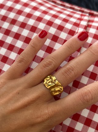 Anillo Acero Inoxidable Dorado Ajustable