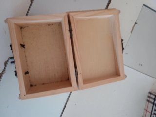 Cofre madera con cierre metálico 16cm