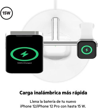- Belkin cargador inalámbrico rápido 3en1