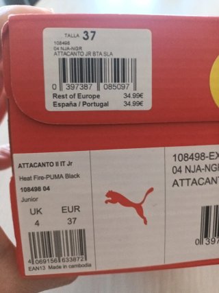 Zapatillas Puma Naranja Talla 37 Nuevas