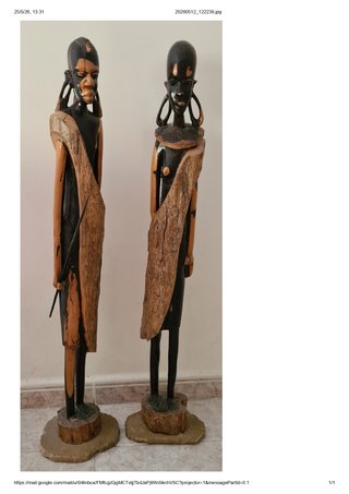 Pareja Tallas Africanas Madera Ébano Auténtica