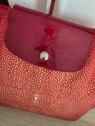 Borsa Longchamp L rossa e oro