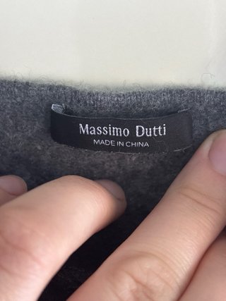 Top Massimo Dutti lana y cachemira gris