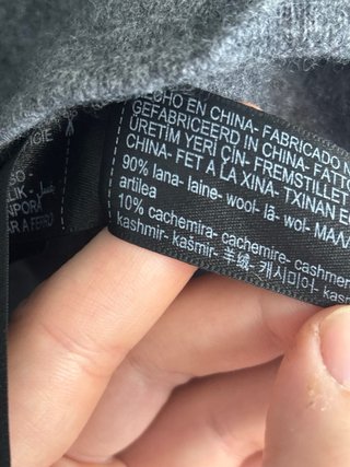 Top Massimo Dutti lana y cachemira gris