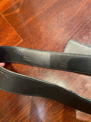 Cinturón Prada Unisex Hebilla Plateada