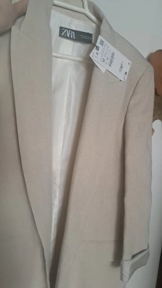 Americana Lino Zara Cruda Talla M