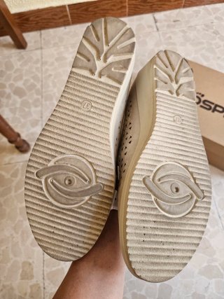 Zapatillas Dospies Mujer Beige/Oro