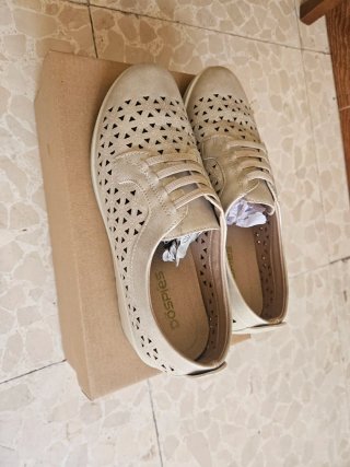 Zapatillas Dospies Mujer Beige/Oro