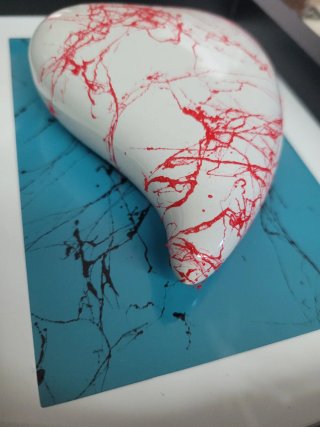 Quadro Cuore Art Déco Rosso Bianco