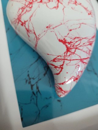 Quadro Cuore Art Déco Rosso Bianco