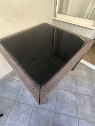 Mesa balcón cristal 93x93