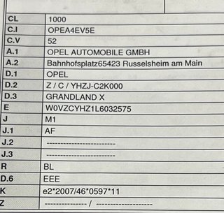 Recambios de un Opel Grandland X 2020