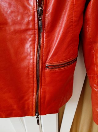 Chaqueta Piel Roja JAVIER SIMORRA Mujer